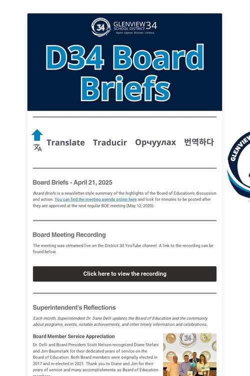 Board Briefs