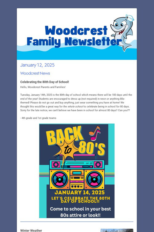 Woodcrest Family Newsletter