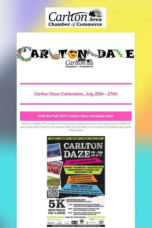 Carlton Daze July 25th-27th!