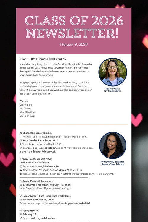 Class of 2026 Newsletter!
