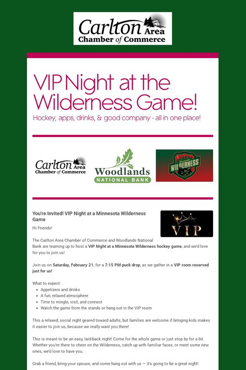 VIP Night at the Wilderness Game!