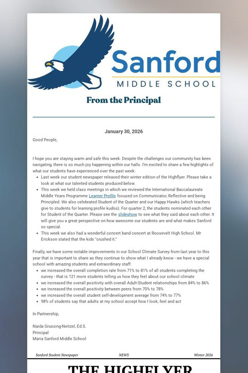 Sanford Family Newsletter