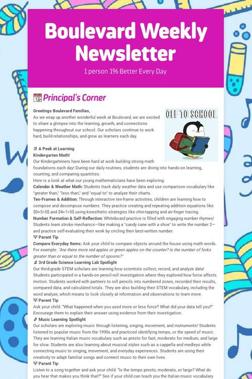 Boulevard Weekly Newsletter