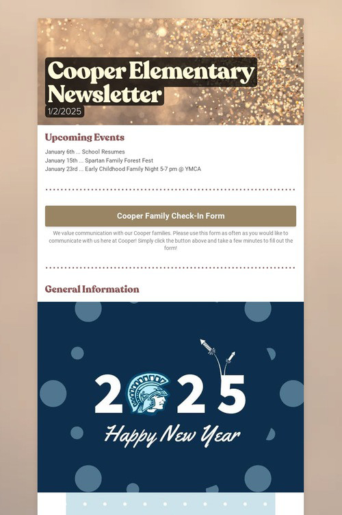 Cooper Elementary Newsletter