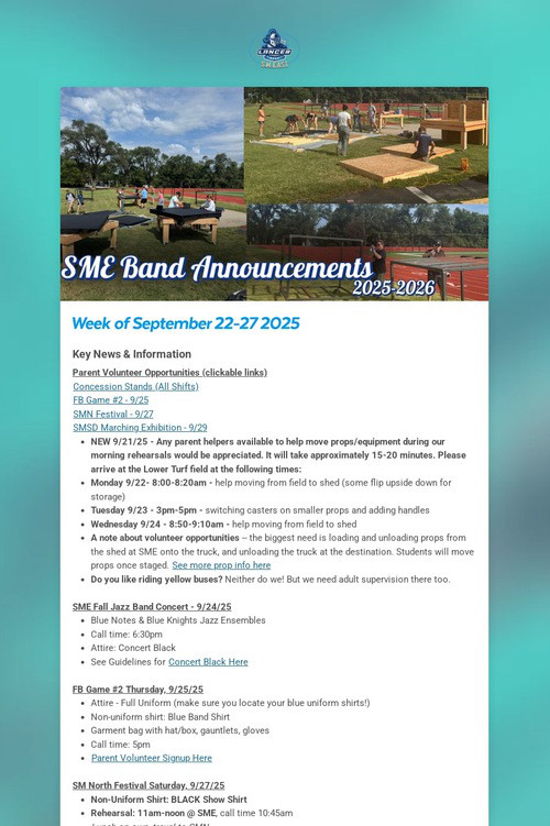 SME Band Announcements