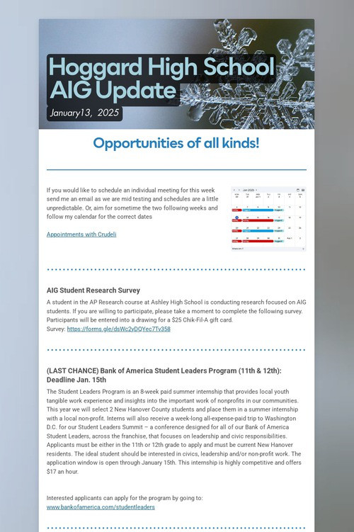 Hoggard High School AIG Update