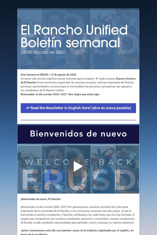 El Rancho Unified Boletín semanal