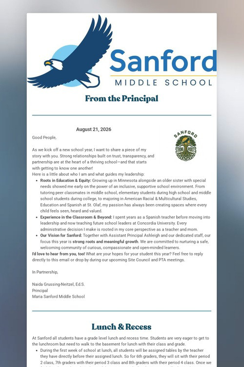 Sanford Family Newsletter