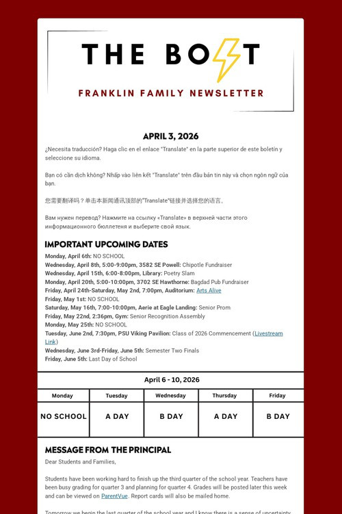 Weekly Family Newsletter