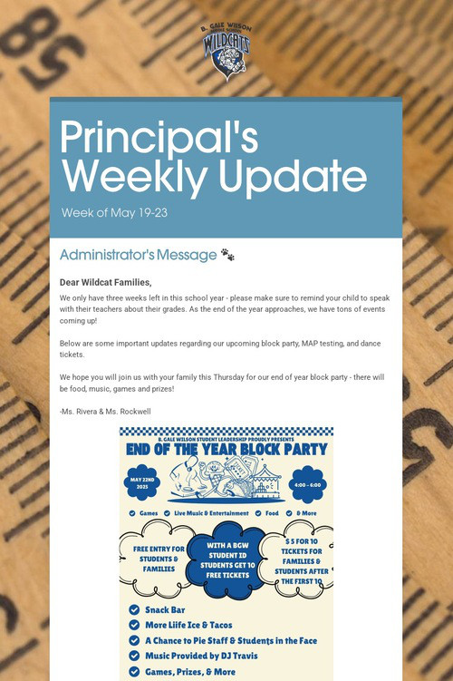 Principal's Weekly Update