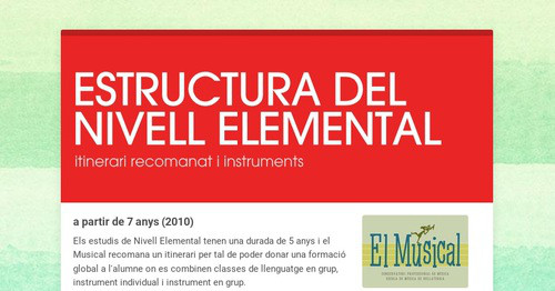 ESTRUCTURA DEL NIVELL ELEMENTAL | Smore Newsletters for Education
