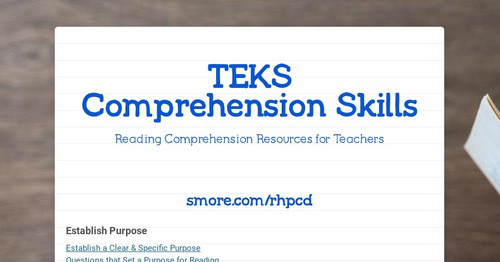 TEKS Comprehension Skills