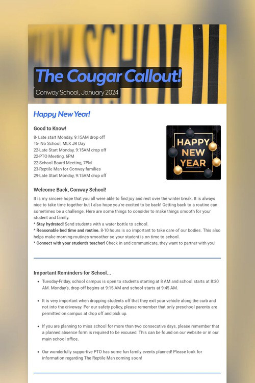 The Cougar Callout!