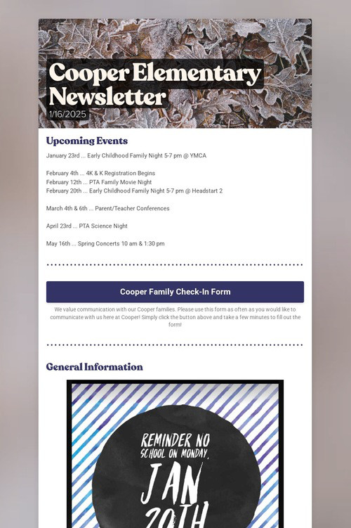 Cooper Elementary Newsletter