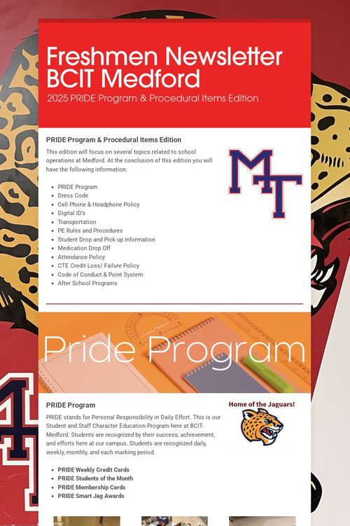 Freshmen Newsletter BCIT Medford