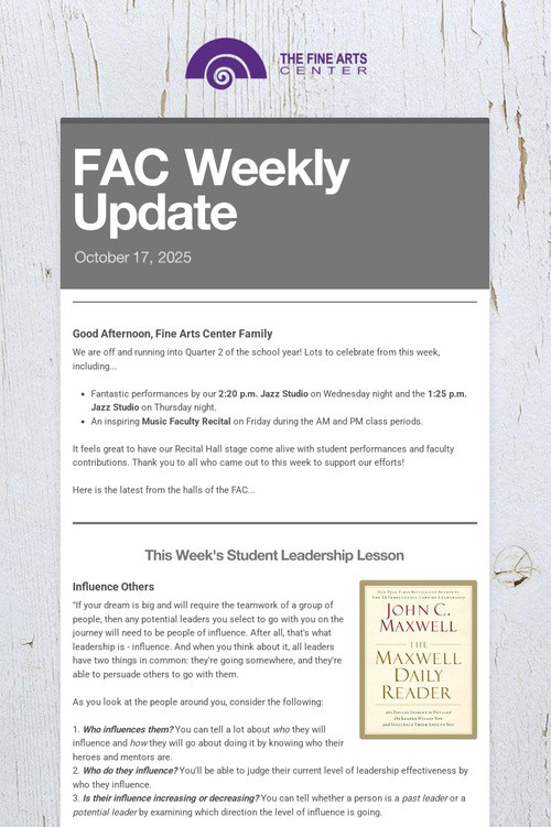 FAC Weekly Update