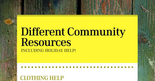 Different Community Resources