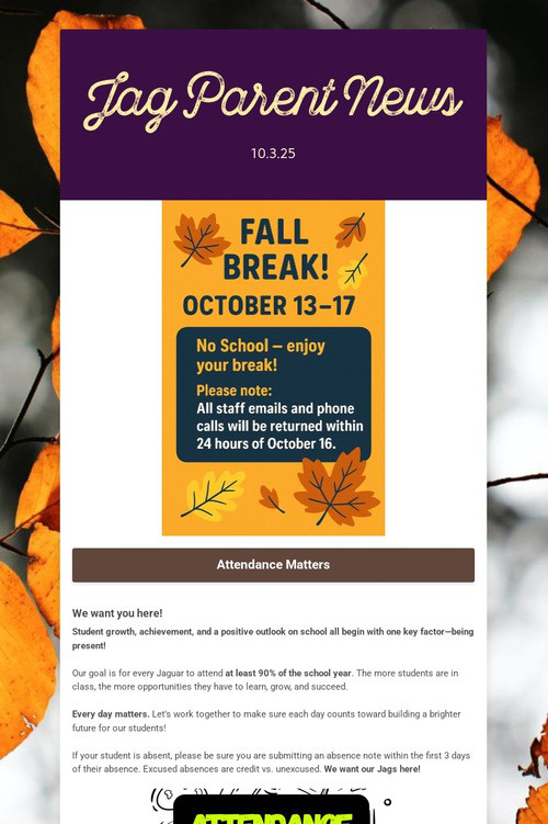 Jag Parent News