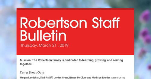 Robertson Staff Bulletin | Smore Newsletters