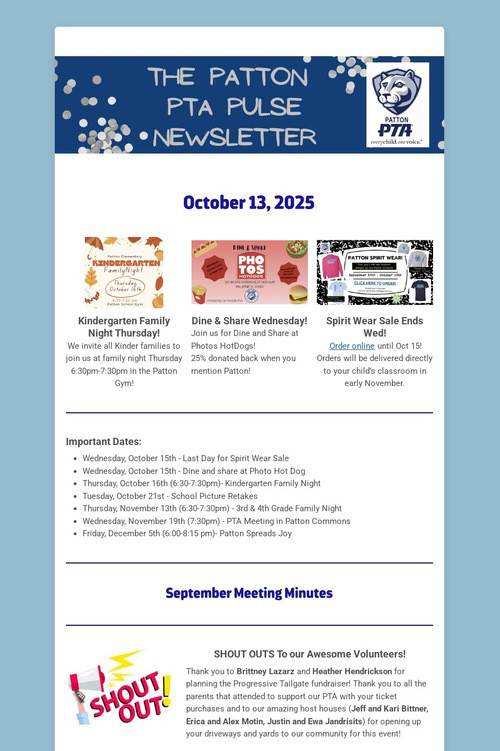 Patton PTA Pulse Newsletter