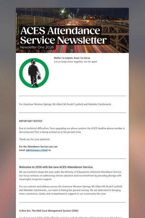 ACES Attendance Service Newsletter