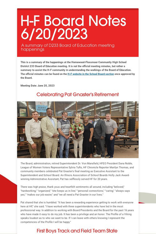 H-F Board Notes 6/20/2023