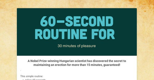 60-second routine for