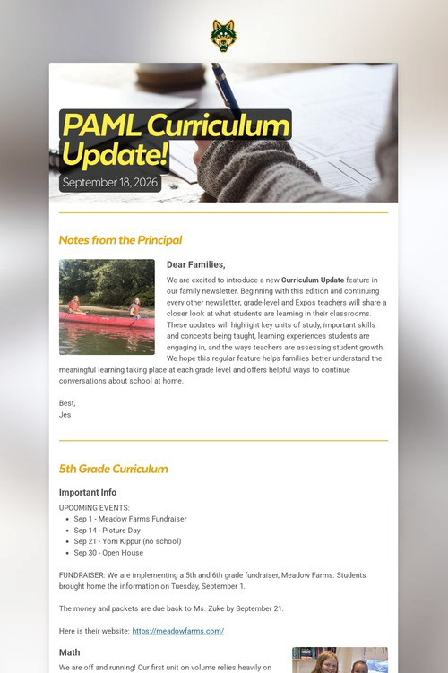 PAML Curriculum Update!