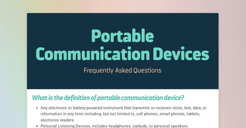 Portable Communication Devices