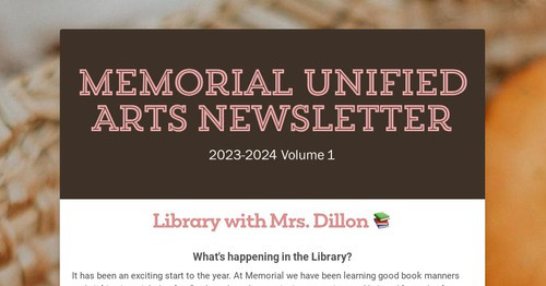 Memorial Unified Arts Newsletter