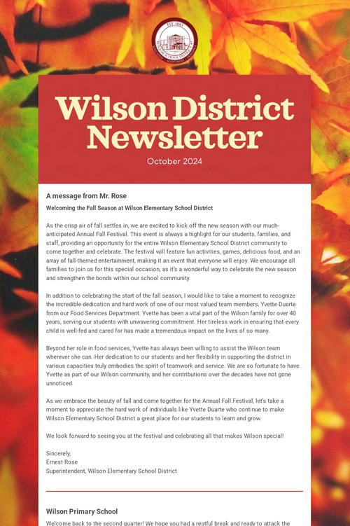 Wilson District Newsletter