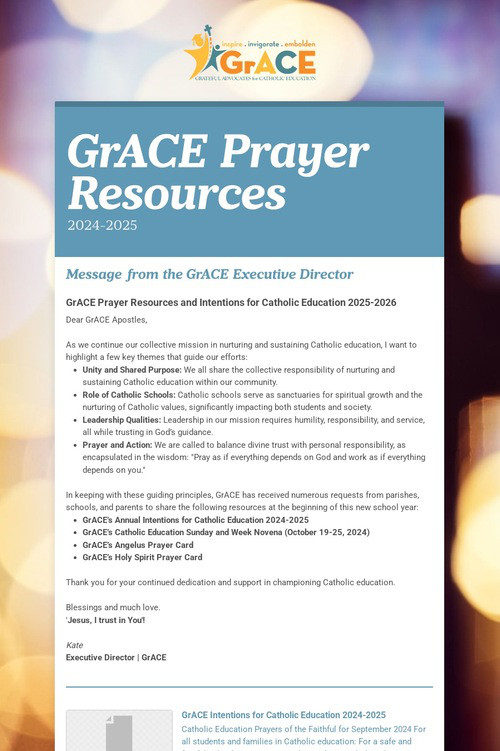 GrACE Prayer Resources