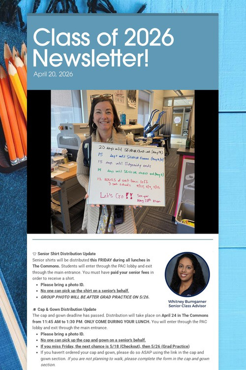 Class of 2026 Newsletter!