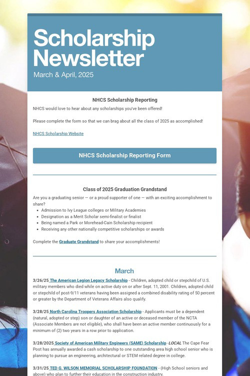 Scholarship Newsletter