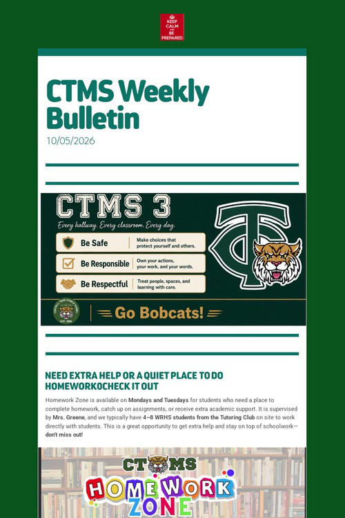 CTMS Weekly Bulletin