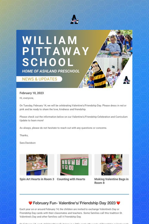 Ashland Preschool Weekly Update