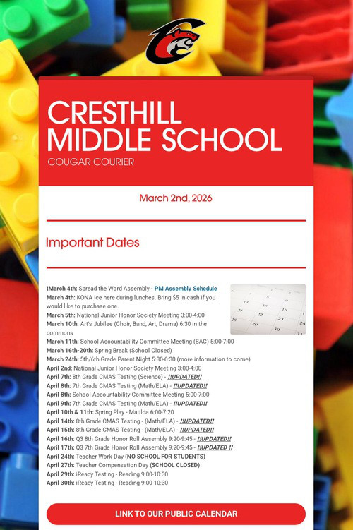 CRESTHILL MIDDLE SCHOOL