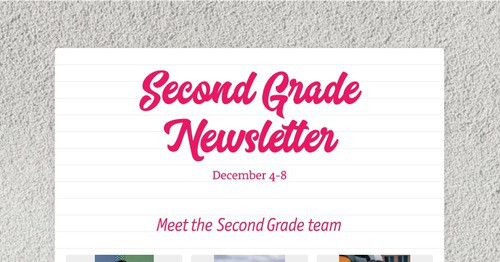 Second Grade Newsletter