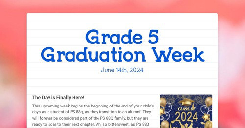 Grade 5 Graduation Week