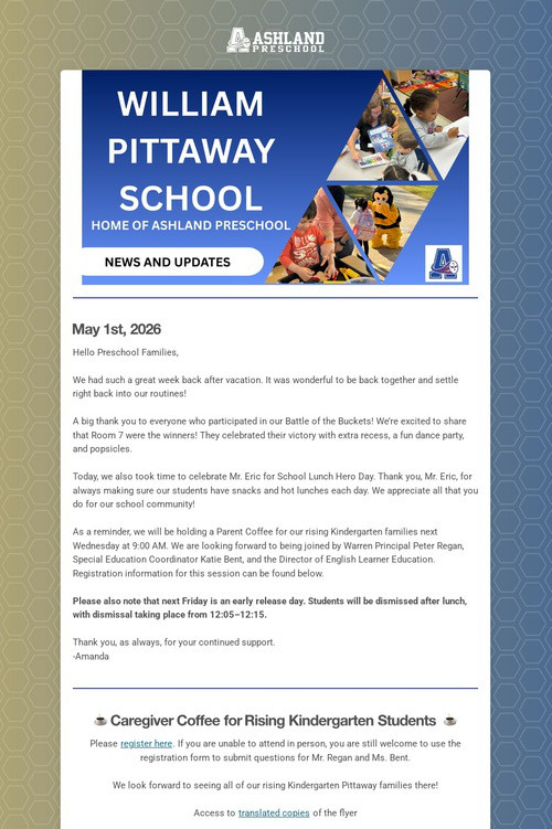 Ashland Preschool Update