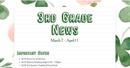 3rd Grade News
