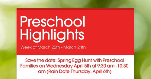 Preschool Highlights