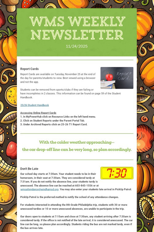 WMS Weekly Newsletter