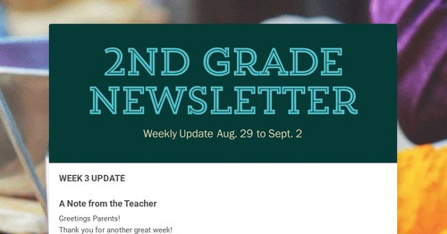 2nd Grade Newsletter | Smore