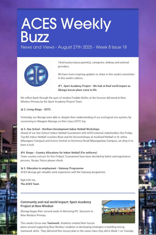 ACES Weekly Buzz