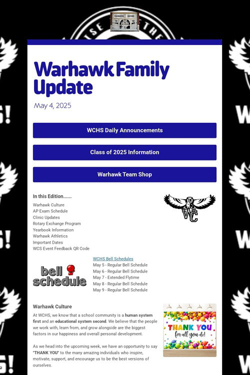 Warhawk Family Update