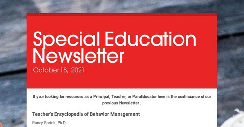 Special Education Newsletter