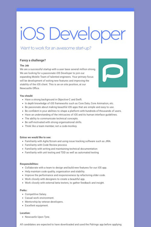 iOS Developer