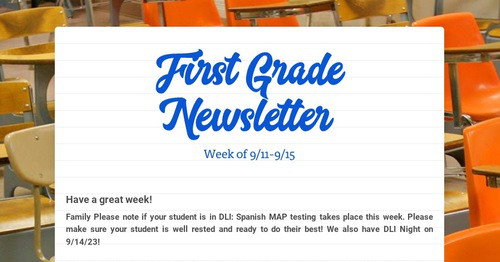 First Grade Newsletter