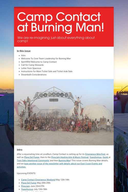Camp Contact at Burning Man!